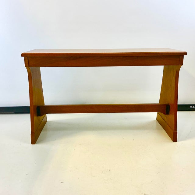We love the simple design lines of Mission and Arts & Craft furniture. This Mid-Century Bench was once an Organ Bench....
