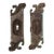 Pair of Nickel Over Bronze Reading Pocket Door Back Plates For Sale