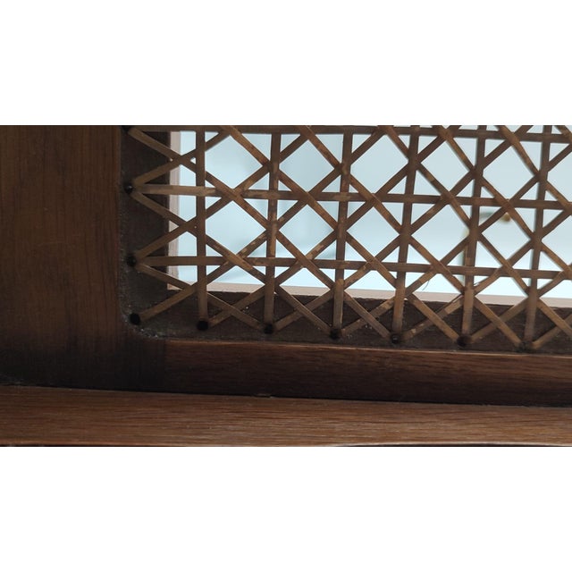 Vintage Viennese Oak Cane Wall-Mounted Coat Rack with Brass Hooks in Putto Motifs, 1960s For Sale - Image 15 of 17