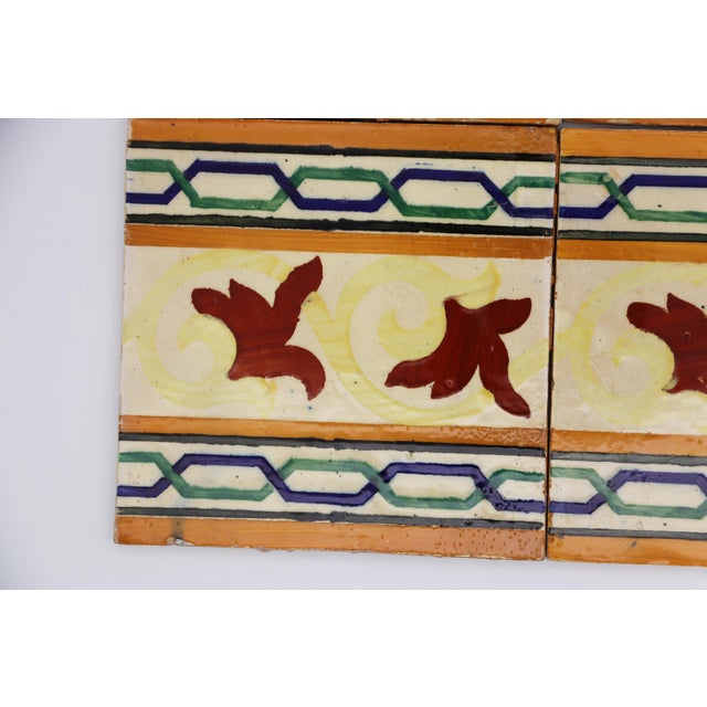 Tan 19th Century Set of Four Mediterranean Large Tiles, Portuguese For Sale - Image 8 of 13