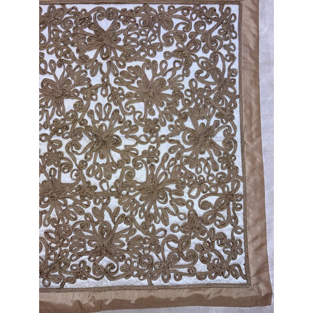 Vintage Soutache Ribbon Embroidered Textile Art Wall Hanging For Sale - Image 4 of 6