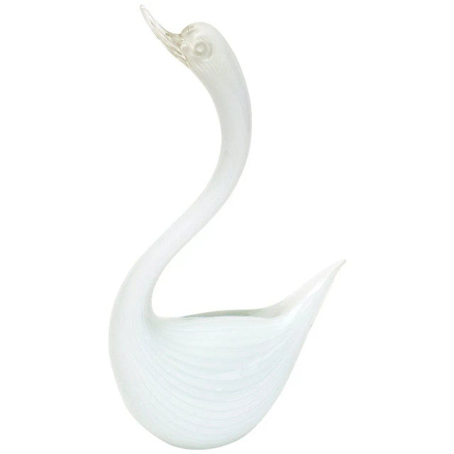 Vintage Murano Seguso Glass White Swan Sculpture, 1960's For Sale - Image 11 of 11