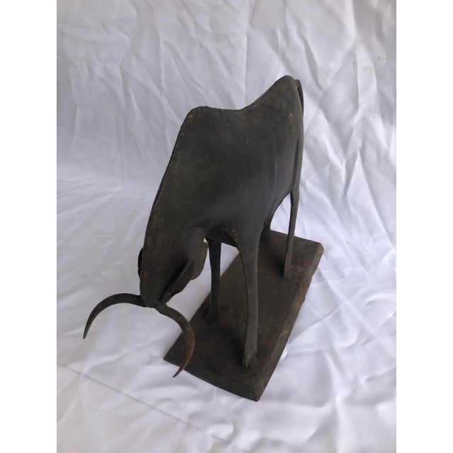 Bull Figure 1970s Majestic Metal For Sale - Image 4 of 6
