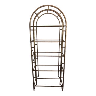 Metal Faux Bamboo Etagere For Sale