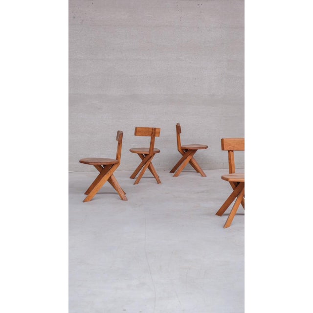 Wood Mid-Century French Elm S34 Chair from Pierre Chapo, 1970s For Sale - Image 7 of 15