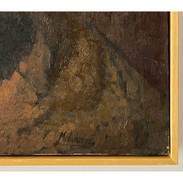 Mexican Modernist Bodegon Fruitas Still Life Oil Signed, Circa 1960s, Framed For Sale - Image 4 of 12