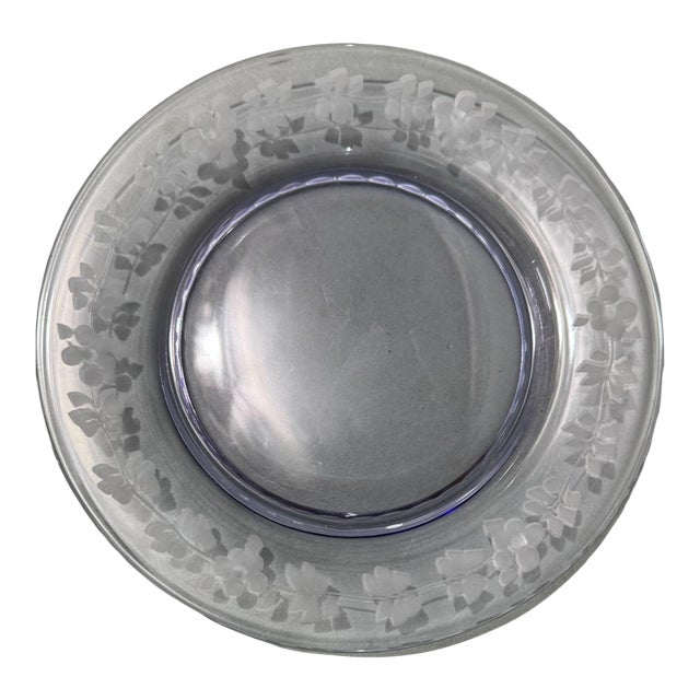 Vintage Tiffin Franciscan Twilight Floral Etched Plate For Sale