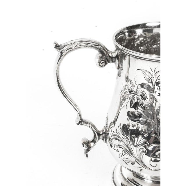 Victorian Silver Plated Embossed and Engraved Mug, 19th Century For Sale - Image 3 of 15