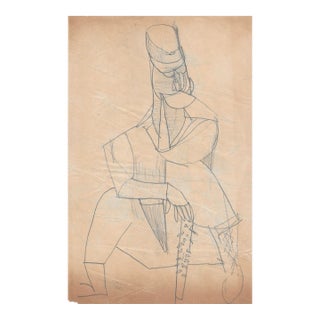Paul McCarron Mid Century Modern Figure Drawing For Sale