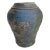 Vintage Raku Studio Pottery Vase Iridescent Blue Gray Abstract For Sale