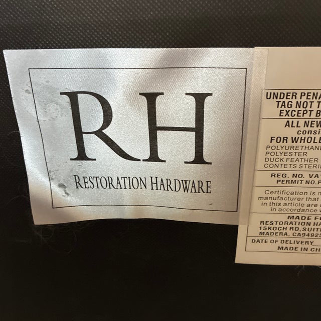 Dark Gray Restoration Hardware (Rh) Cloud Performance Velvet Slip Cover Bench Cushion Couch For Sale - Image 8 of 8