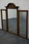 High End Vintage Burled Walnut Italian Provincial 58" Tri-View Mirror For Sale - Image 4 of 5