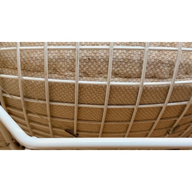 Metal Model 420 Side Chairs in Beige Upholstery by Harry Bertoia for Knoll Inc. / Knoll International, 1990s, Set of 2 For Sale - Image 7 of 10