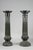 Two large columns in green veined marble with wide flutes, of different shapes but which can form a pendant set. Octagonal...