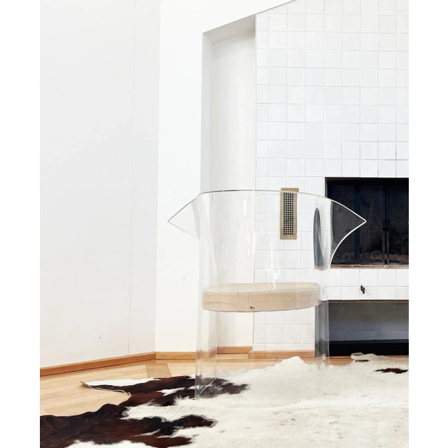 1970s Vintage 1970s Acrylic Glass Armchair Attributed to Vladimir Kagan For Sale - Image 5 of 12