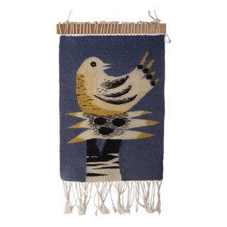 Wool Tapestry with Bird Motif, 1970s For Sale