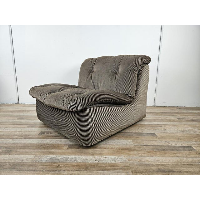 1970s Vintage Striped Fabric Armchair, 1970s For Sale - Image 5 of 14