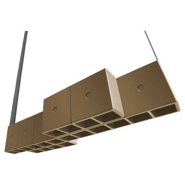 Aluminium Champagne Painted Tsai Suspension Lamp by Mario Tsai for Cassina For Sale - Image 11 of 11