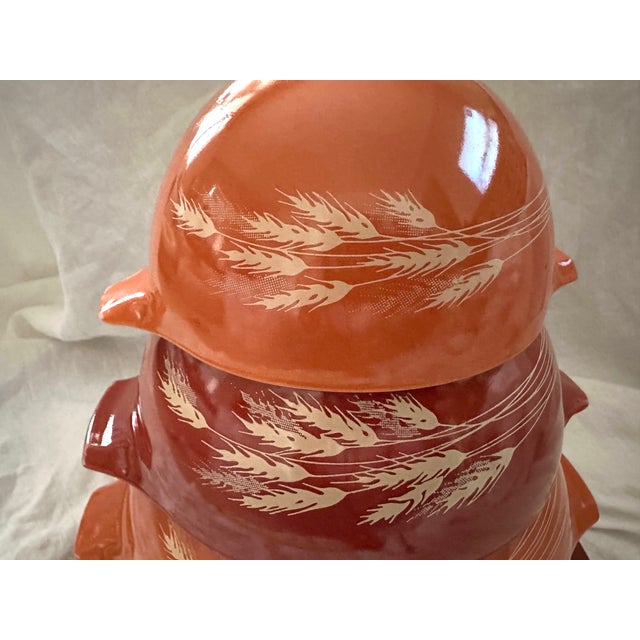 Mid-Century Modern Vintage Pyrex "Autumn Harvest" Cinderella Mixing Bowls - Set of 4 For Sale - Image 3 of 6