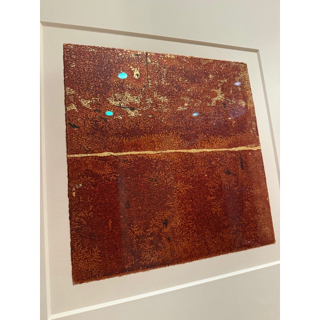 Agi Klausz, Untitled monotype, 2012, No. 13. Image size is 11"x11", oil on gilded paper, mounted on paper. Framed size is:...