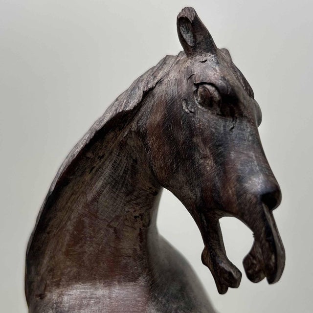 Unique wooden horse, hand-carved from the 1920s, Japan. Dimensions: height 21 cm, width 20 cm, depth 8 cm. This decorative...