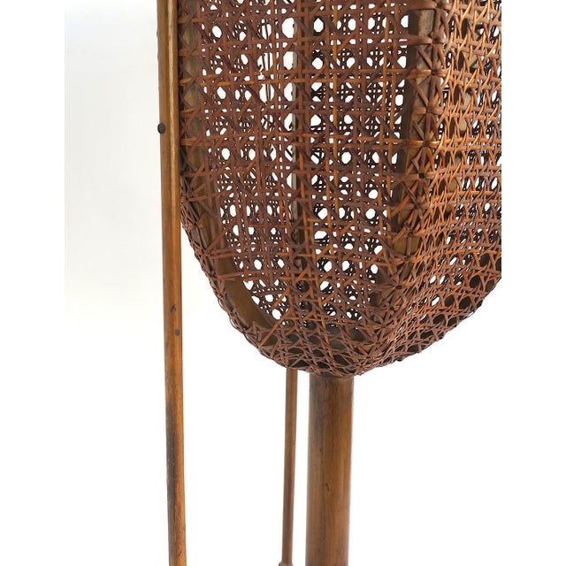 Wicker Cane Plant Stand, Circa Mid-20th Century For Sale - Image 9 of 13