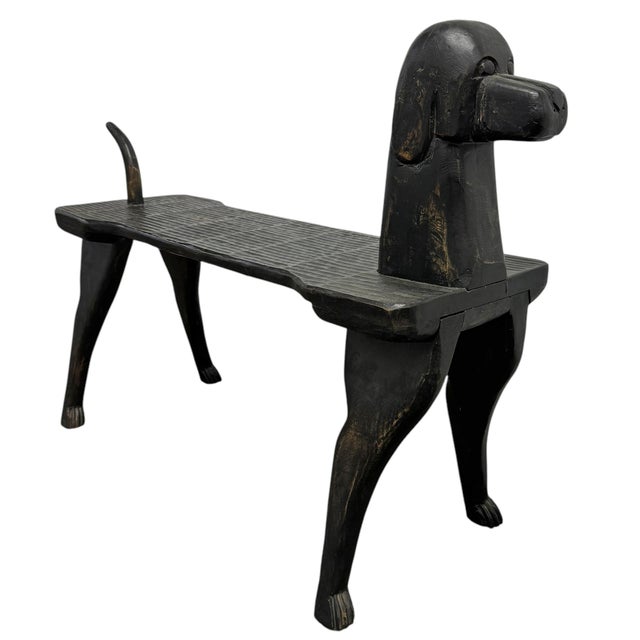 Hand Carved Dog Bench by Stephen Huneck For Sale - Image 4 of 12