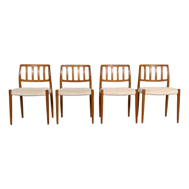 Vintage Dining Chairs in Teak by Niels Otto Møller for JL Møllers, 1970s, Set of 4 For Sale