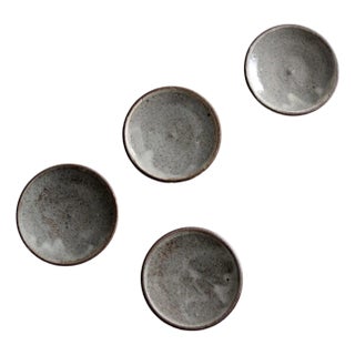 Vintage Small Studio Pottery Plates Set of 4 For Sale
