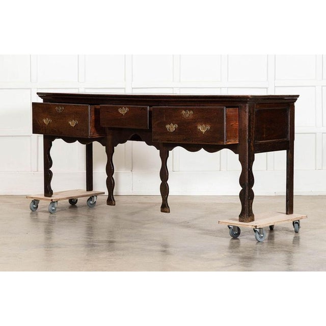 Early 19th Century Large 19th Century English Georgian Oak Dresser Base, 1800 For Sale - Image 5 of 15