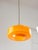 Mid-Century Modern Italian Pendant Lamp in Orange Glass and Brass For Sale - Image 5 of 18