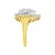 Early 21st Century 10K Yellow Gold 1.0 Cttw Round and Baguette Cut Diamond Oval Shaped Cluster Ring - Size 6 For Sale - Image 5 of 7