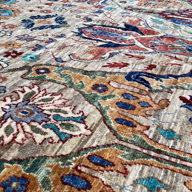 Camel Persian Khorassan Hand-Knotted Wool Rug - 7'9" X 9'9" For Sale - Image 12 of 16