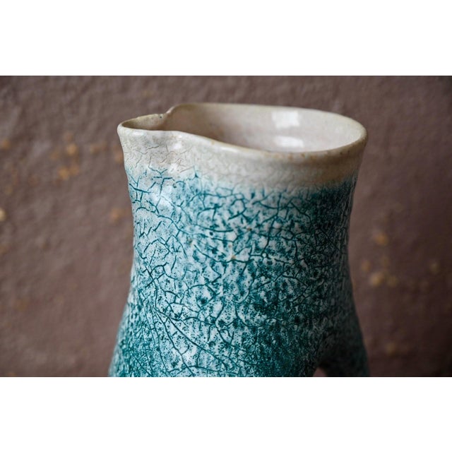 Accolay Ceramic Pitcher in Crackled Glazed Stoneware, 1950s For Sale - Image 6 of 11