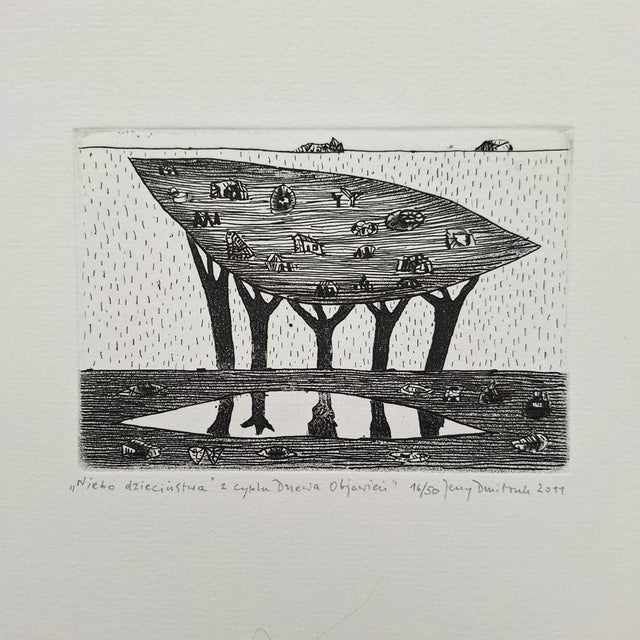 Early 21st Century Jerzy Dmitruk, Childhood Sky (Trees of Revelation), 2011, Etching For Sale - Image 5 of 7