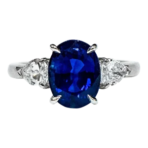4.86 Ct Gia Certified Natural Sapphire & Diamond Ring Size 7