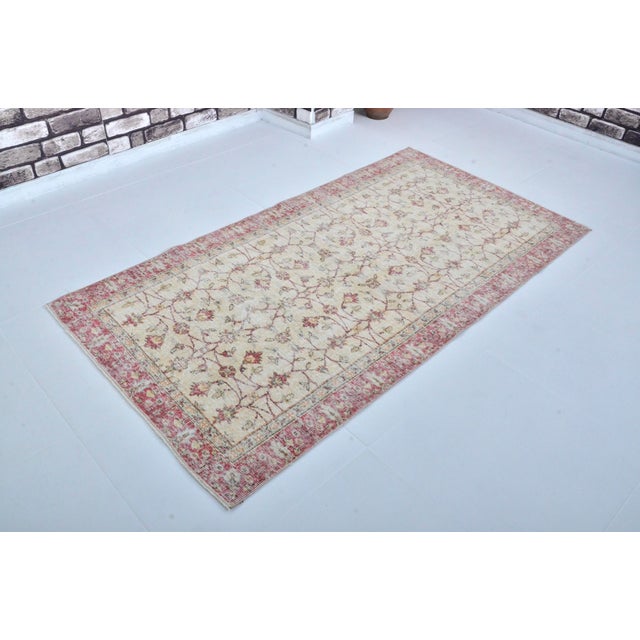 Handmade wool carpet in Turkish Anatolia , Vintage Oushak Rug,Turkish Vintage Anatolian Rug, Handmade wool Rug . One Of...