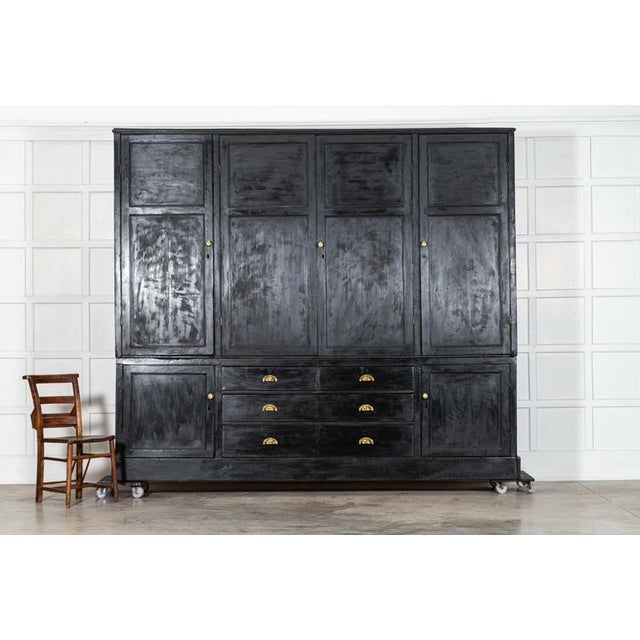 Antique English Ebonised Pine Housekeepers Cabinet, 1890 For Sale - Image 4 of 13