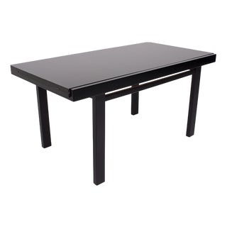 Brutalist Black Extendable Table, 1970s For Sale