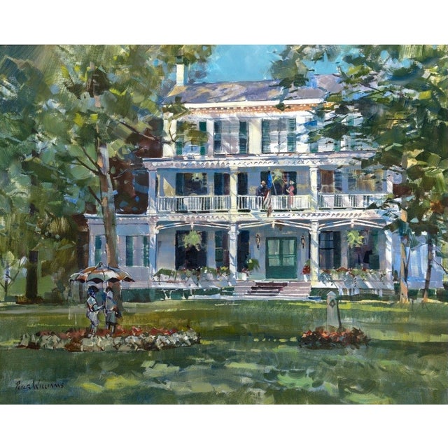 Mid 20th Century Octagonal Leaded Glass Mirror W/ C. V. Whitney Silks For Sale - Image 5 of 5