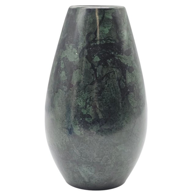 Takaoka Japanese Copperware Vase With Silver Lilies – Mid Century Modern Form, Toyama For Sale - Image 4 of 6