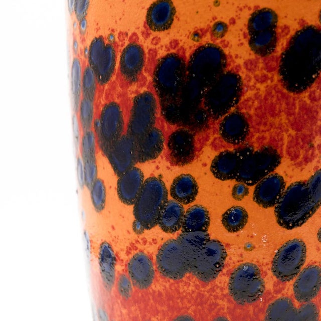 Blue Model 517-45 Fat Lava Floor Vase from Scheurich Keramik, West Germany, 1970s For Sale - Image 8 of 11