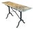 Mid 20th Century French Marble Top Bistro Cafe Console Table or Writing Desk With Iron Base For Sale