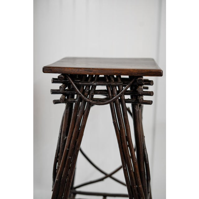 Coffee Antique Adirondack Primitive Twig Table or Stool For Sale - Image 8 of 8