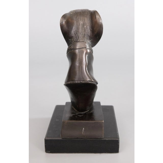 Mid 20th Century Vintage Bronze Greyhound Whippet Dog Bust Sculpture For Sale - Image 5 of 7