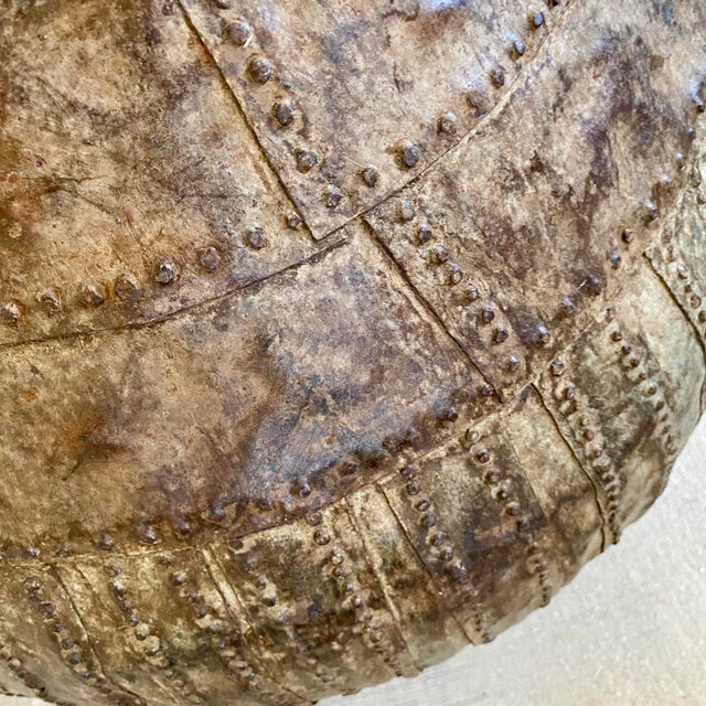 20th Century Steel Riveted Indian Grain Scale Vessel or Pot For Sale - Image 10 of 17
