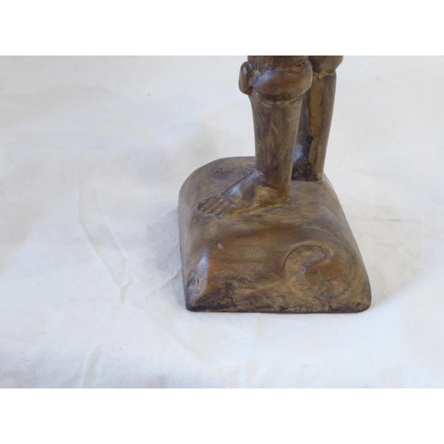 Brown 19th Century South American Carved Walnut Archangel For Sale - Image 8 of 12