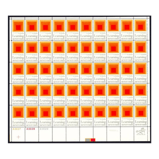 1980 Josef Albers "Learning Never Ends" Stamp Full Sheet For Sale