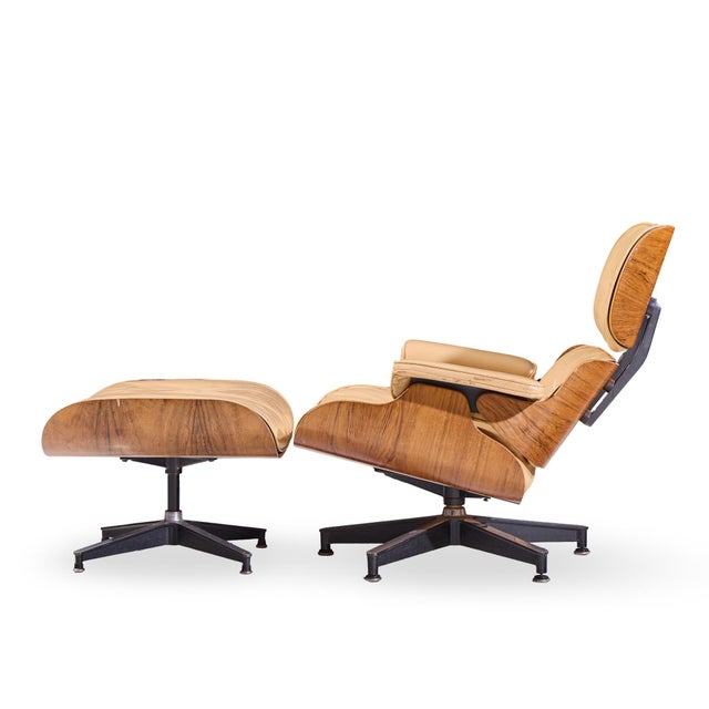 Herman Miller Charles and Ray Eames for Herman Miller Mid Century Rosewood Eames Chair and Ottoman For Sale - Image 4 of 10