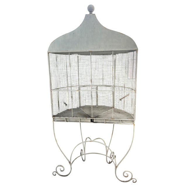 English Vintage Monumental French Chateau-Style Birdcage For Sale - Image 3 of 11